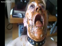 Open-minded amateur housewife fed wet poop in this scat video